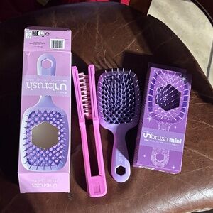Mini Purple Hairbrush Set